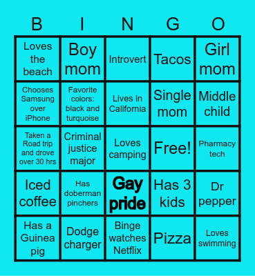 Dreas bingo Card