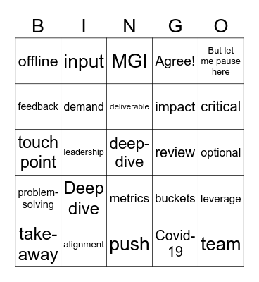 McK Bingo Card