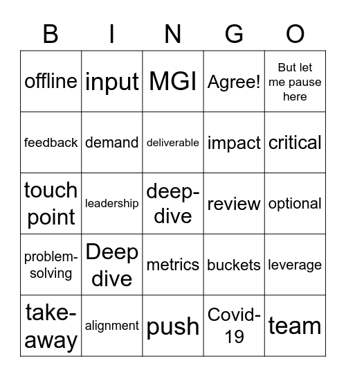 McK Bingo Card