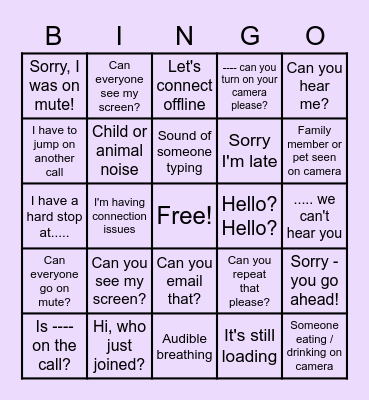 Covid Bingo Card