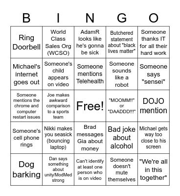 First Friday Bingo Card