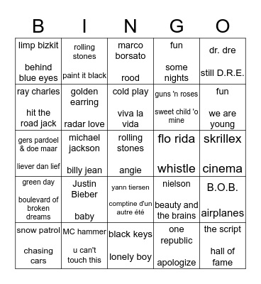 SWINGO Bingo Card
