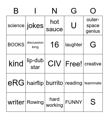 GUS' BDAY BINGO Card