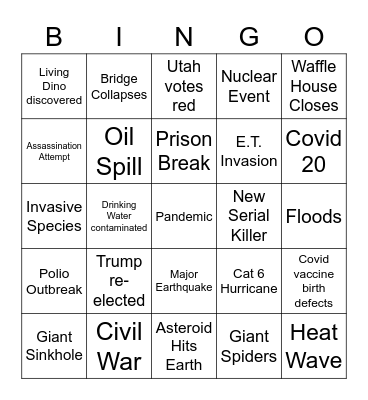 Kelly Bingo Card