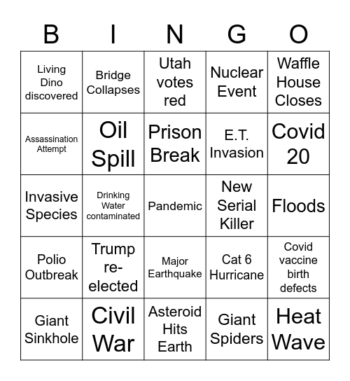 Kelly Bingo Card