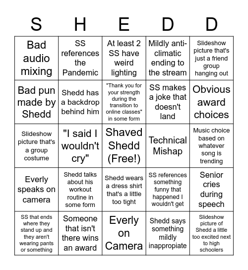 Banquet Bingo Card