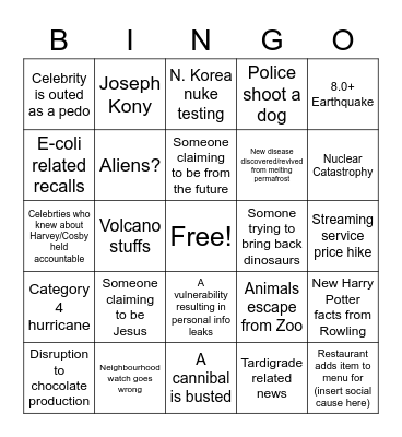 2020 Bingo Card