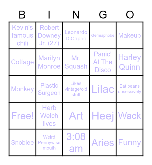 Christen Bingo Card