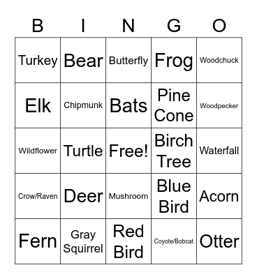 Great Smoky Mountains Bingo Card