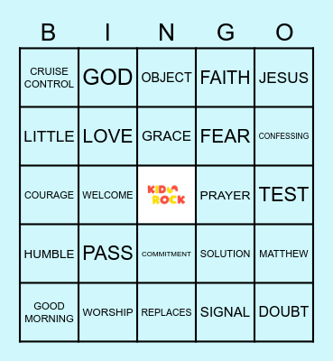 Kids Rock Bingo Card