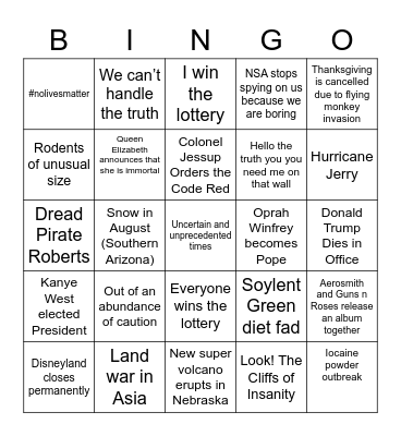 2020 Bingo Card