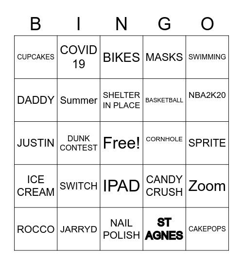 Maloney Bingo Card