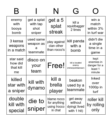Star stream Bingo Card