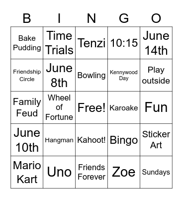 Friends at Home Birthday Bingo! Bingo Card
