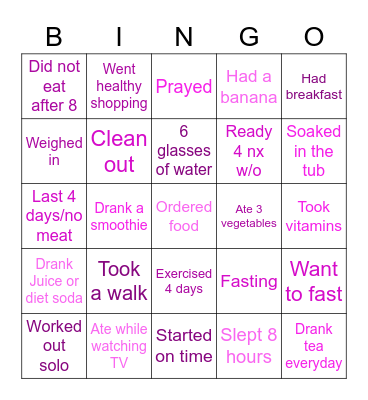 Stay Focused BINGO Card
