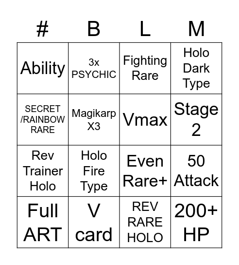 POKEMON TCG LOTERIA Bingo Card