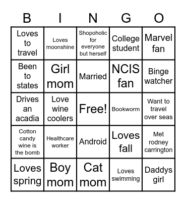 Marie's bingo! Bingo Card