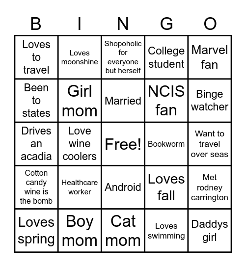 Marie's bingo! Bingo Card