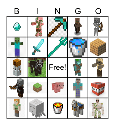 Robin Minecraft Bingo Card