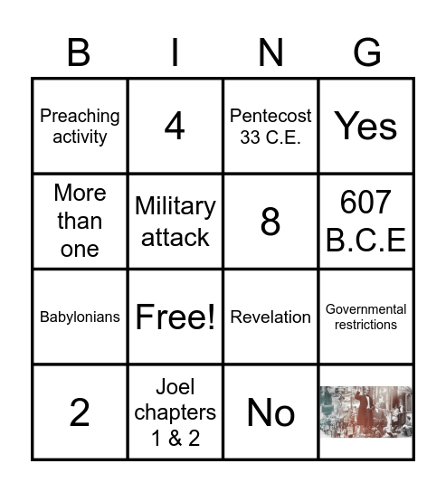 Watchtower Bingo Card