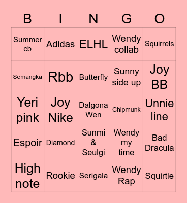 RV BINGO Card