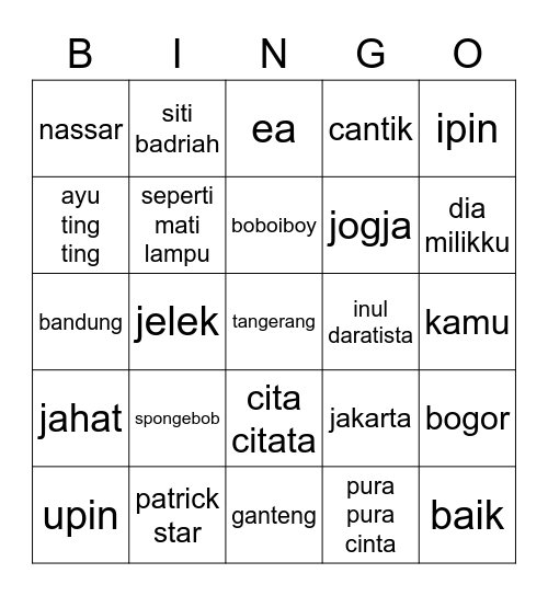 ryujin nolep Bingo Card