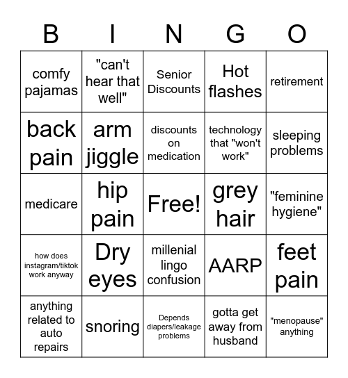 Matriarch Bingo Card