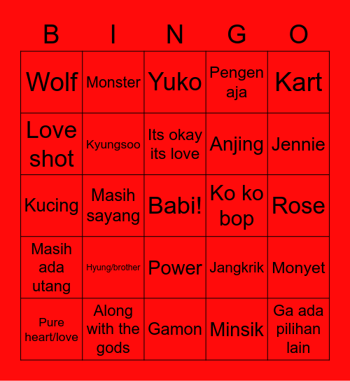 HANG IN THERE Bingo Card