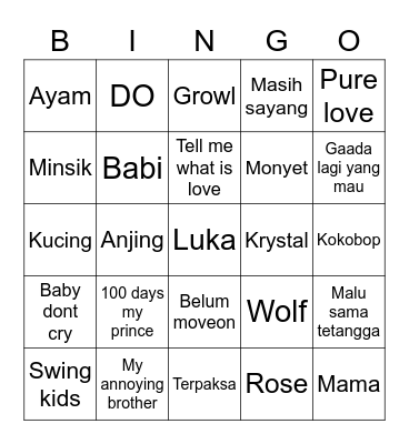 Luka Bingo Card