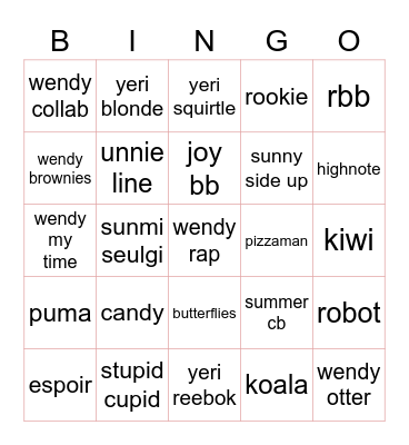 spadeheart Bingo Card