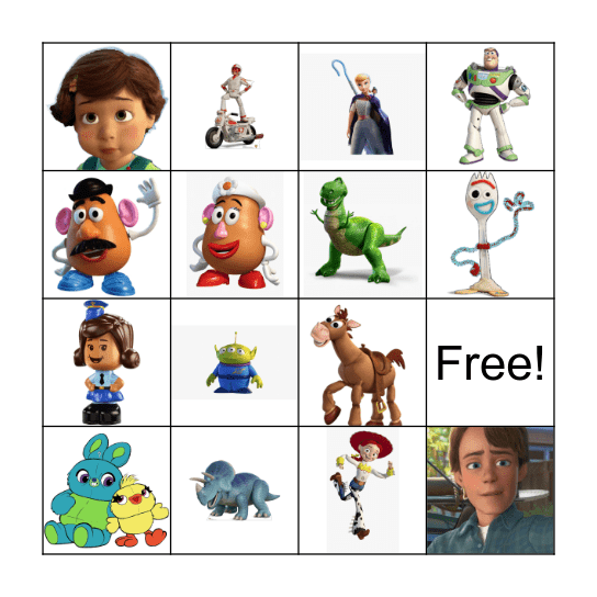 Toy Story 4 Bingo Card