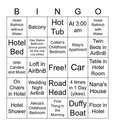Doin' It Bingo Card