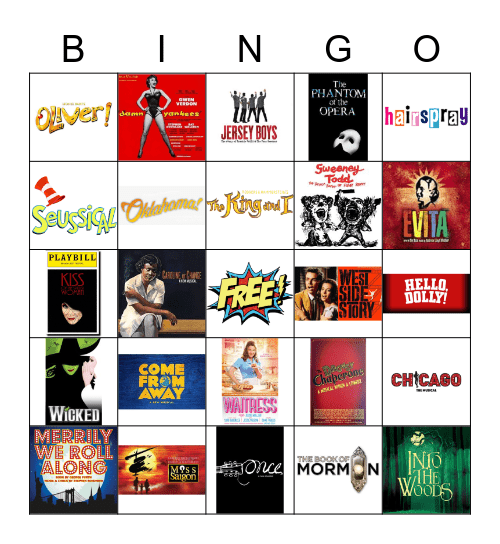 MUSICALS Bingo Card