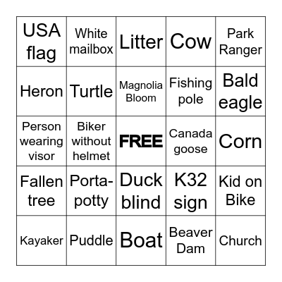 Birthday Biking Bingo Card