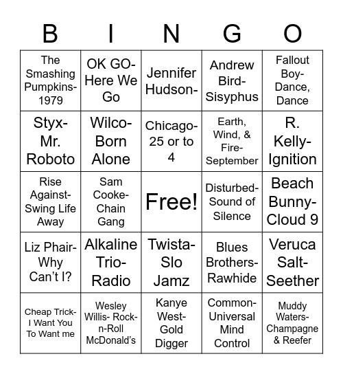 Total-Quiz.com Presents Radio Bingo: City of Broad Shoulders Bingo Card