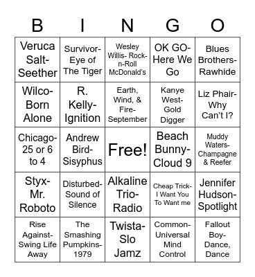 Total-Quiz.com Presents Radio Bingo: City of Broad Shoulders Bingo Card