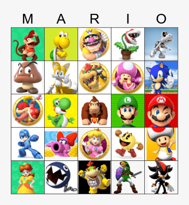 Super Mario Bros. Bingo Card