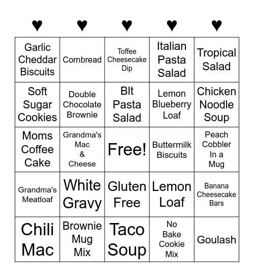 YUM YUM YUM BINGO Card