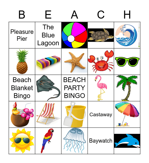 ETC Game 1: Beach Bingo Card