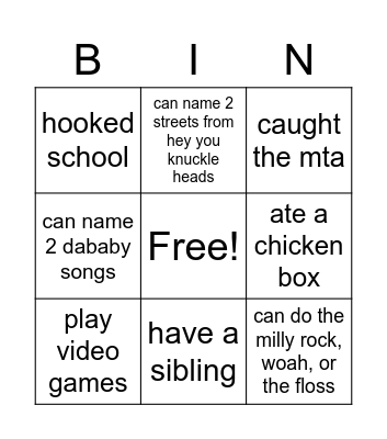 Bingo Card