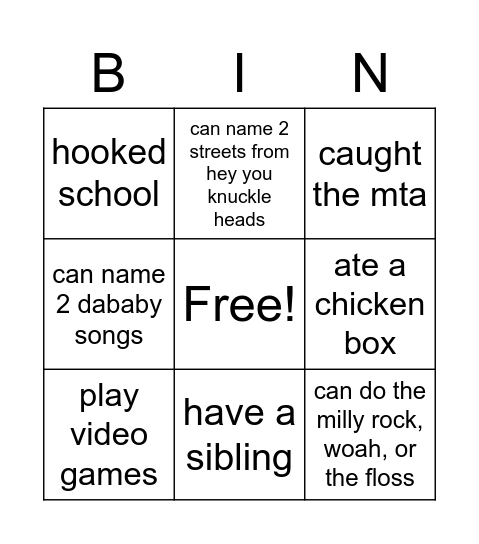 Bingo Card
