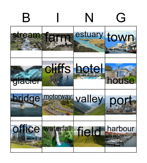 Level 1 geography bingo Card