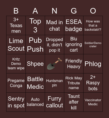Brongo Bango Bingo Card