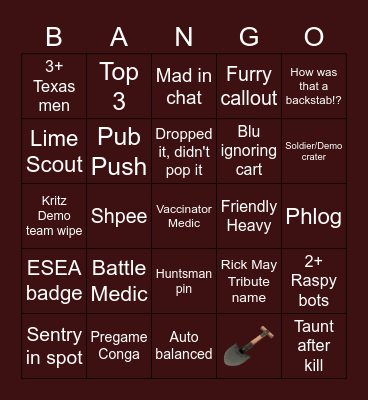 Brongo Bango Bingo Card