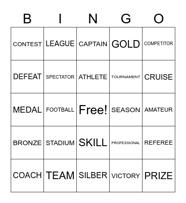 KET VOCABULARY Bingo Card