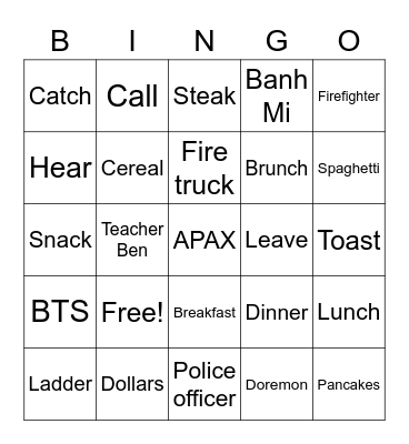 Rookie 2C - BINGO!!!! Bingo Card