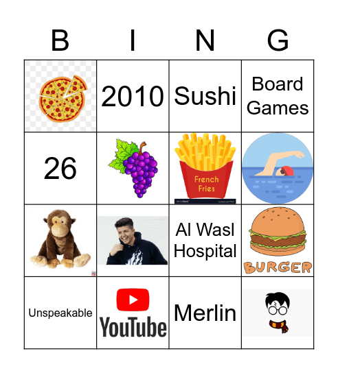 AB's Birthday Bingo Card