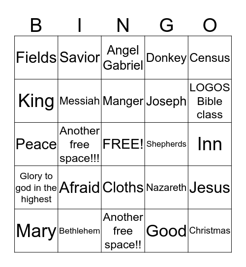 LOGOS Bingo Card