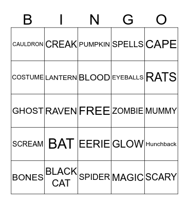 HALLOWEEN Bingo Card