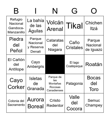 Maravillas de América Bingo Card